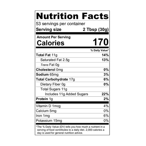 Lotus Biscoff Creamy Cookie Butter - 1 Jar Nutrition Facts